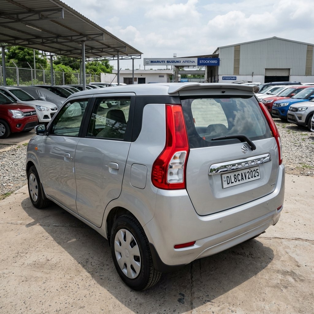 Silky Silver WagonR 2025 Rear 3/4 Left Hand side