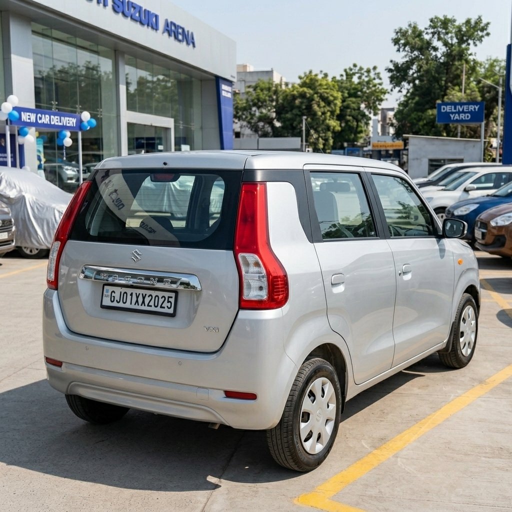Silky Silver WagonR 2025 Rear Profile